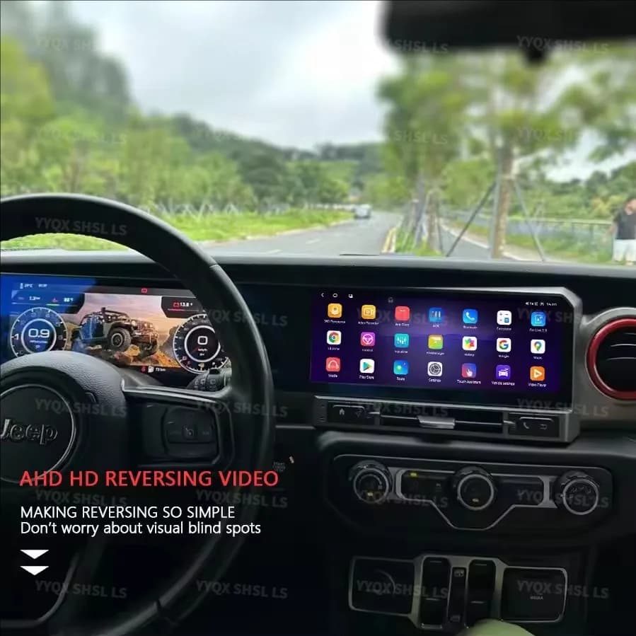 24.6 pollici Doppio SchermoAndroid Autoradio Per JEEP Wrangler JL 2018-2022 Gladiatore Lettore Video Multimediale di Navigazione GPS 4G Carplay