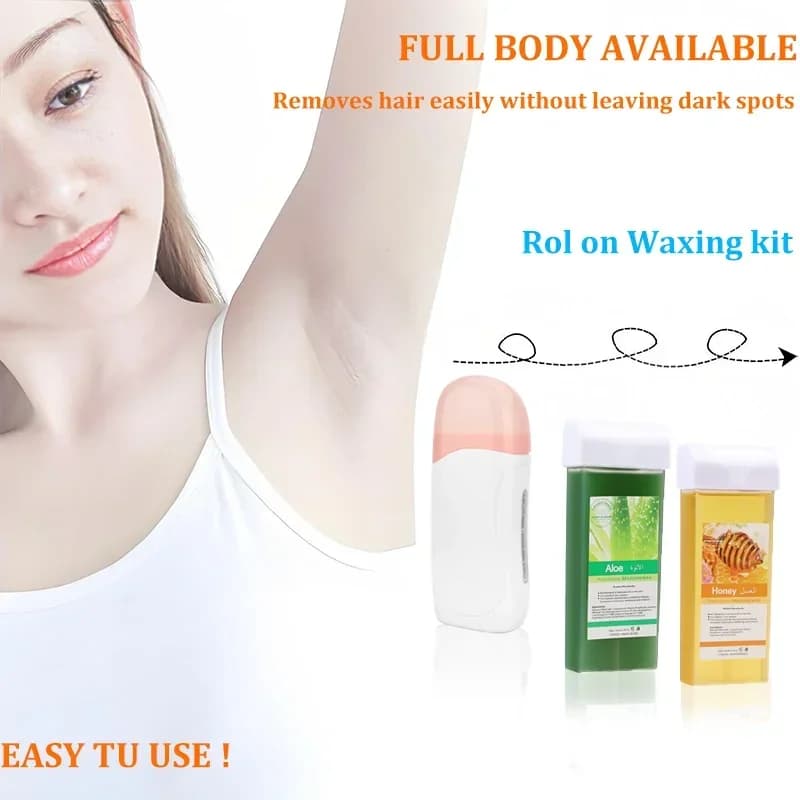 Ricariche per cera roll-on indolore - Depilazione ipoallergenica naturale per bikini e corpo, kit ceretta depilatoria rapida per donna