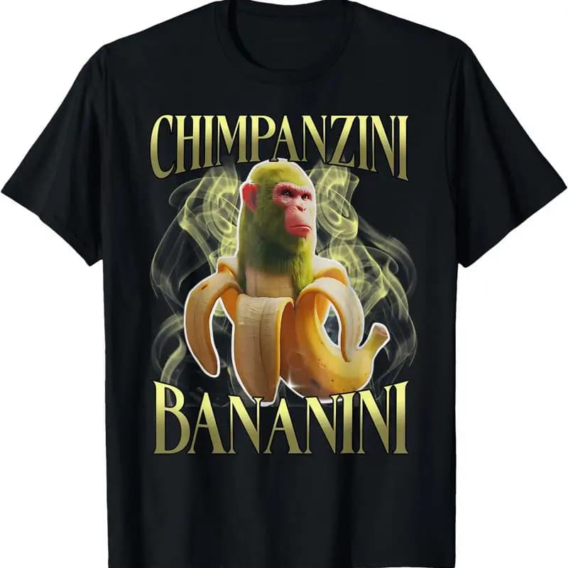 Maglietta Chimpanzini Bananini Italian Brainrot Meme Full Size S 3XL