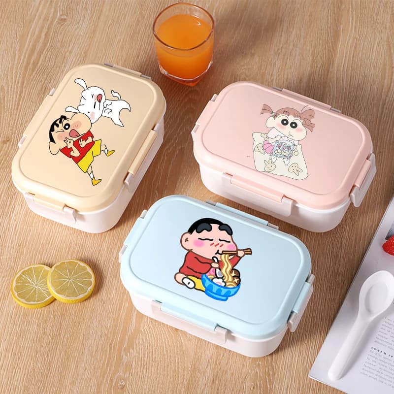 Portapranzo per Studenti Crayon Shin-chan, Scatole Bento Anime Cartoon per Bambini, Contenitori per Alimenti per Ragazzi e Ragazze, Simpatica Scatola da Picnic per Bambini, Regalo