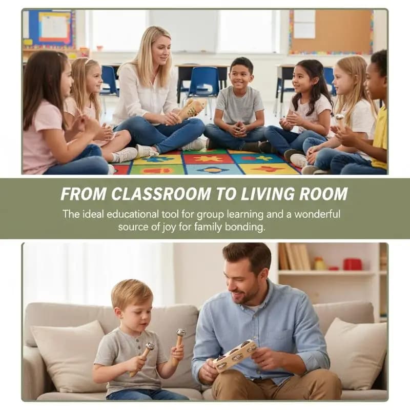【*】Giocattoli musicali per bambini piccoli, strumenti a percussione in legno, giocattolo musicale educativo prescolare portatile