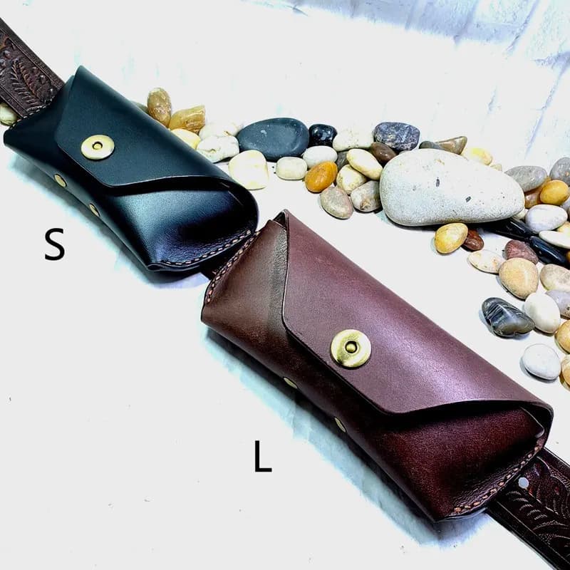 Blongk custodia per occhiali marsupio fatto a mano in vera pelle occhiali da sole scatola tasca marsupio portatile uomo donna YJHd-2S