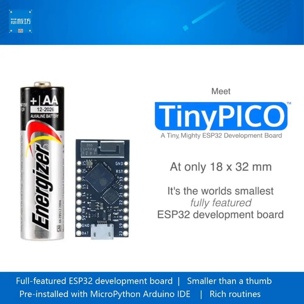 TinyPICO Worlds ESP32 Card completely advantageous smaller than Thumb MicroPython Arduino IDE