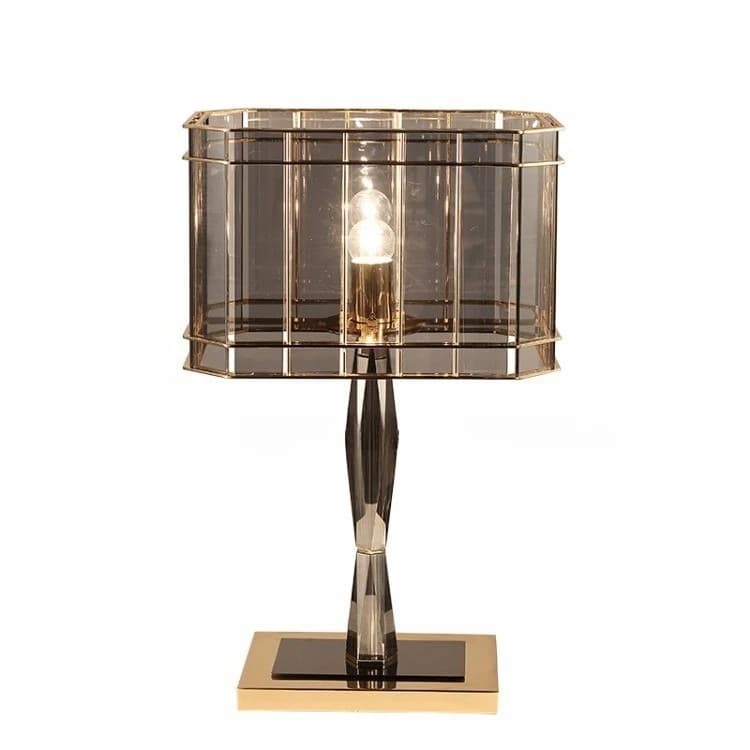 Camera da letto postmoderna, lampada da scrivania di lusso leggera Soggiorno nordico, vetro creativo semplice, lampade da comodino in cristallo