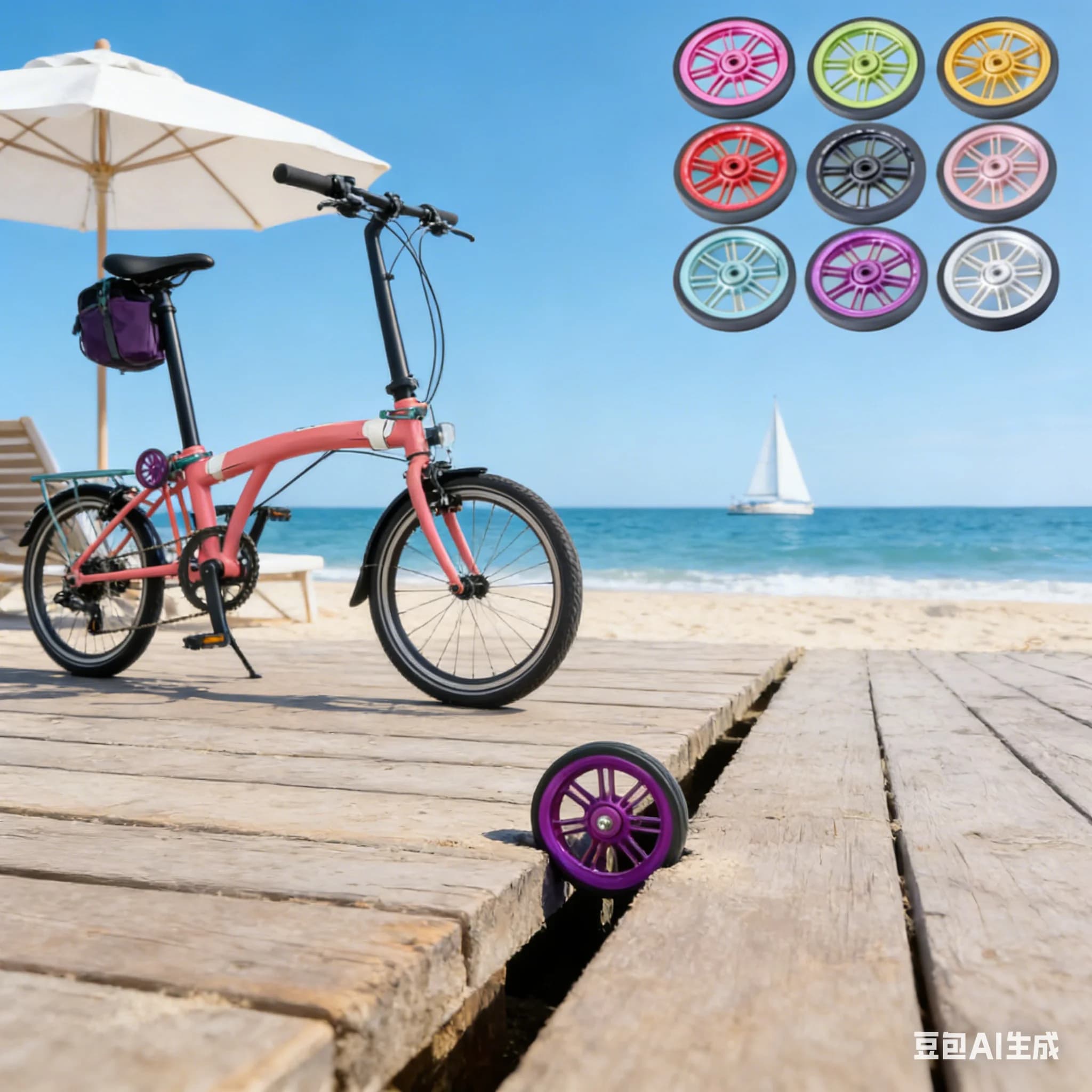 1 pz Per Brompton Ruota di Bicicletta Push Wheel In Lega di Alluminio CNC 85mm Facile Ruota Con Vite Per Bici Pieghevole Parti di Ciclismo