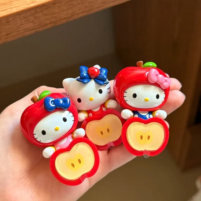 Toptoy Hello Kitty Apple Party Series Paste Cute And Interesting Beans Blind Box Smartphone Tablet Decoration Toy Periphery Toy