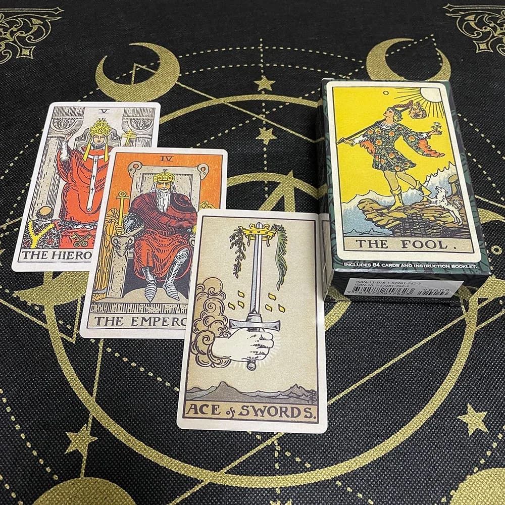 Carte dei tarocchi Waite di grandi dimensioni da 268 g per principianti con guide Giochi da tavolo Oracle Deck Astrologia Divinazione Cavaliere occulto originale