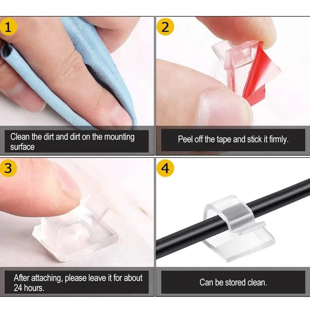 2026 10/20/50/100/1000 Pezzi Clip Organizzatori Cavi, Supporti Avvolgicavo, Protezioni per Cavi USB, Ganci Adesivi per Gestione Cavi, Morsetti da Scrivania