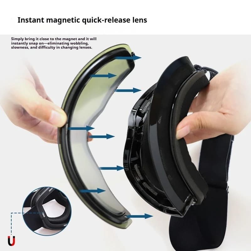 New Magnetic Ski Goggles Cylindrical Ski Glasses Anti-fog Snow Goggles Gafas Para La Nieve