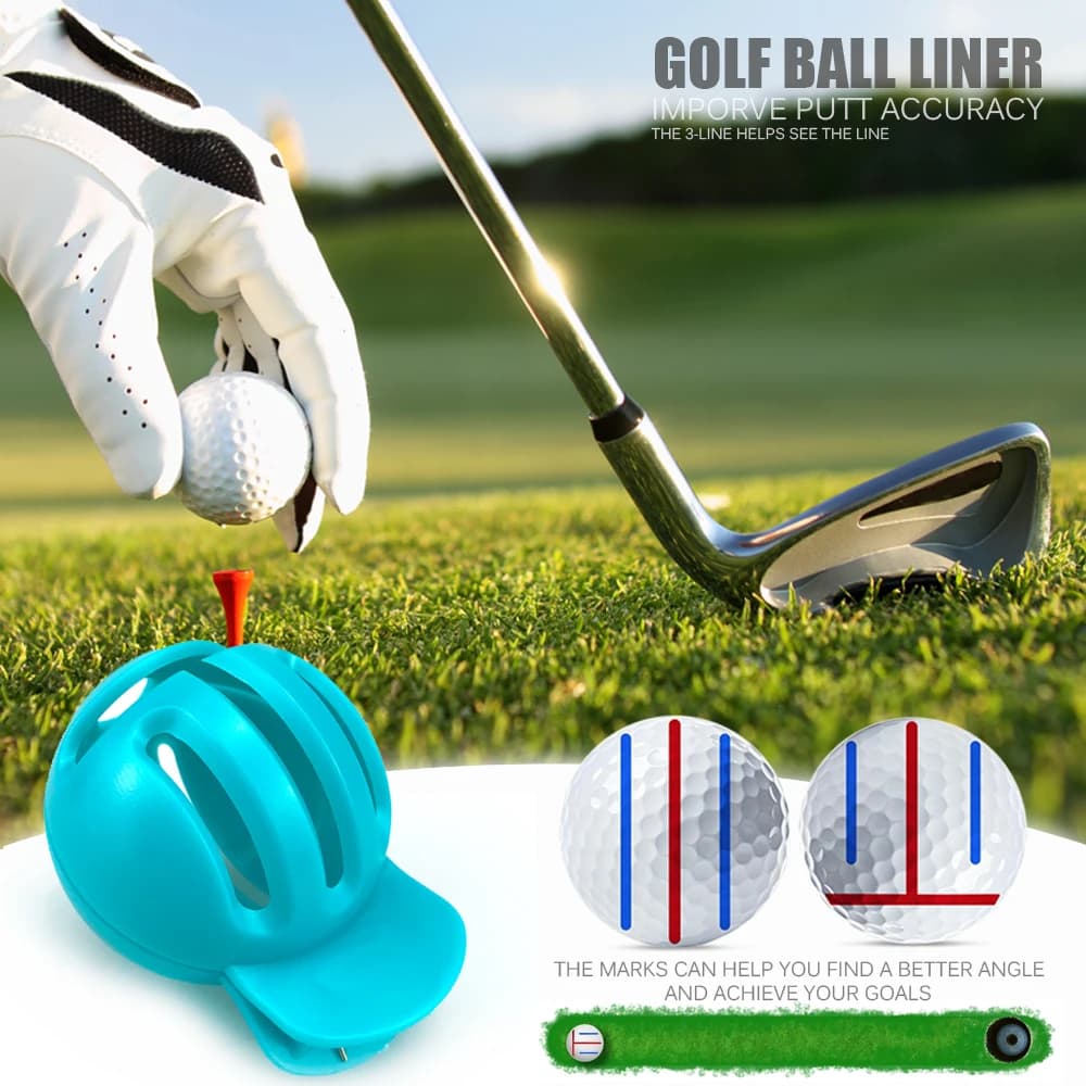 Tre linee Clip Golf Ball Liner Marker Template pennarello Putting Positioning Aids Outdoor Tool Golf Sport Accessories