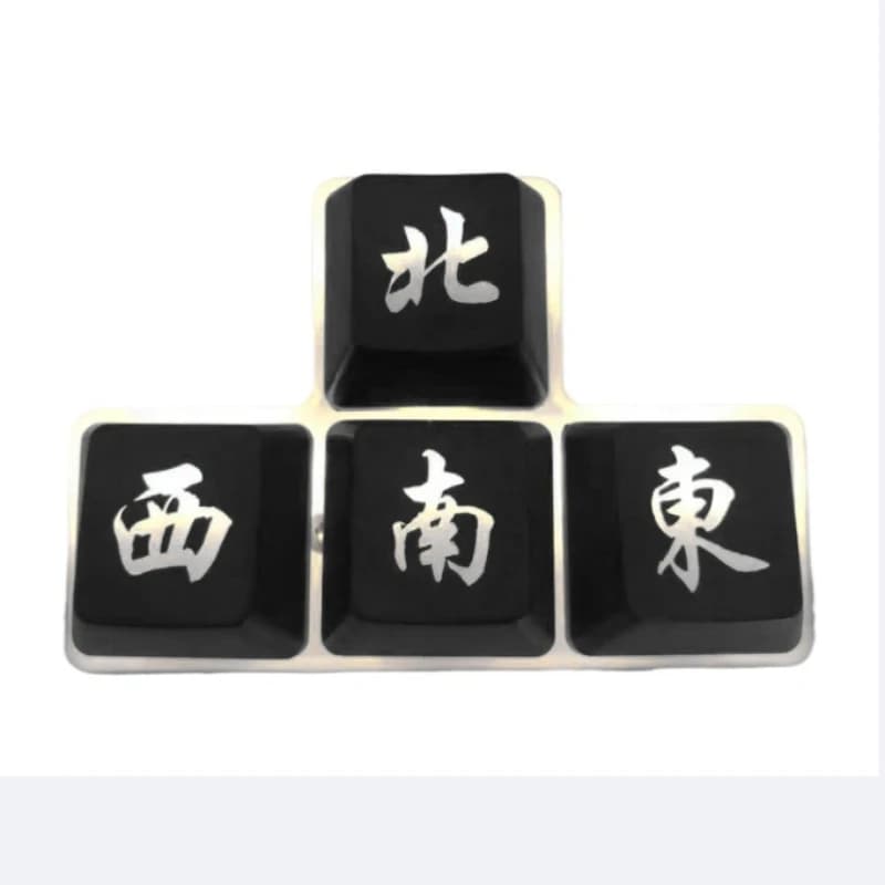 Set di Tasti Direzionali DIY, Keycap Traslucidi in ABS, Tasti Artigianali Ispirati alla Cultura Cinese Mahjong per Tastiere Meccaniche, Idea Regalo