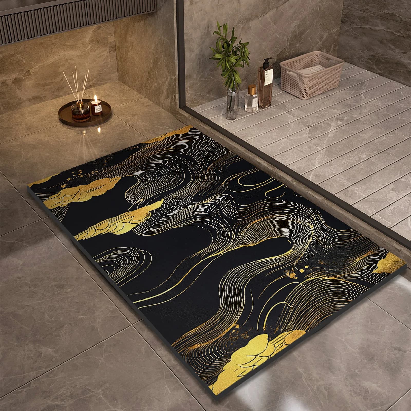 Tappetino da bagno in diatomea Tappetino da bagno antiscivolo assorbente Tappetini da toilette ad asciugatura rapida Tappeto da doccia Zerbino lavabile