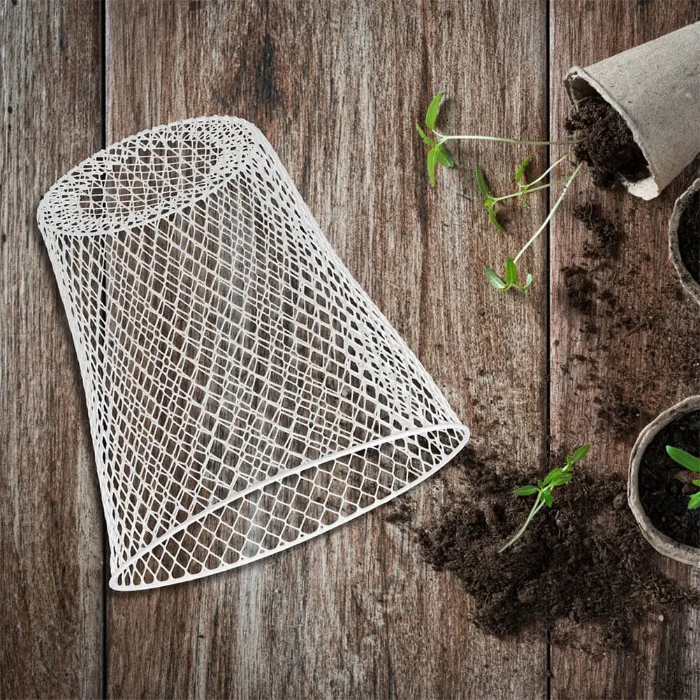 4Pcs Iron Wire Woven Basket Multi-Use Metal Trash Can for Waste Sorting Fruit Vegetable Protection Plant Cloche Garden Office