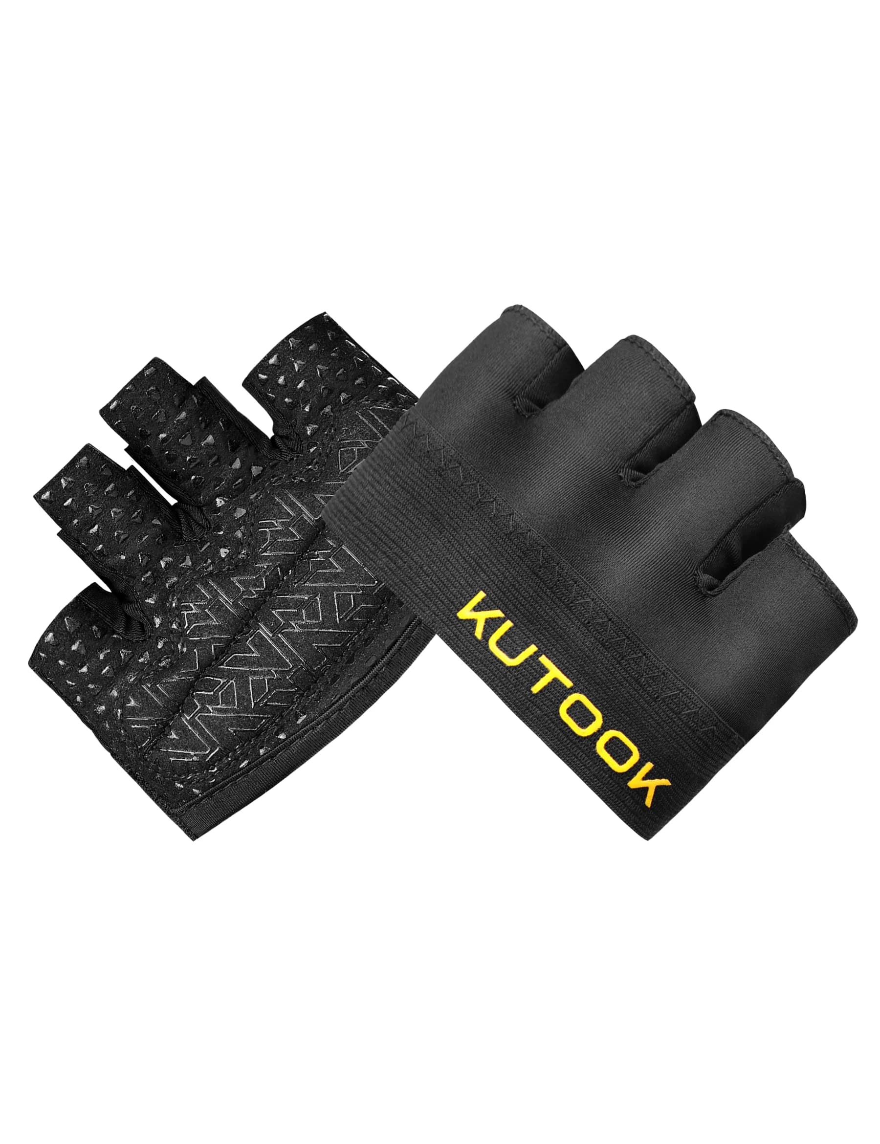 KUTOOK Unisex Breathable Four Finger Gloves with XRD Cushion Palm Pad Cycling Fitness Multi-Functional Professional Accessories