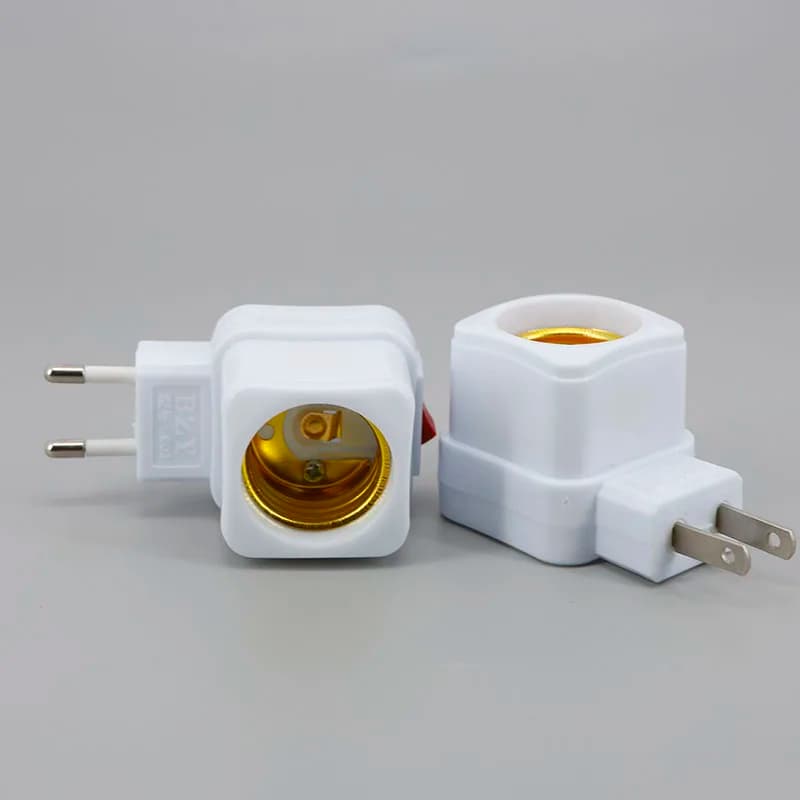 Di alta qualità quadrato E27 AC EU/US Spina di alimentazione LED luce notturna Lampada a LED Lampadine Presa Base Adattatore ON/OFF Interruttore Convertitore o1
