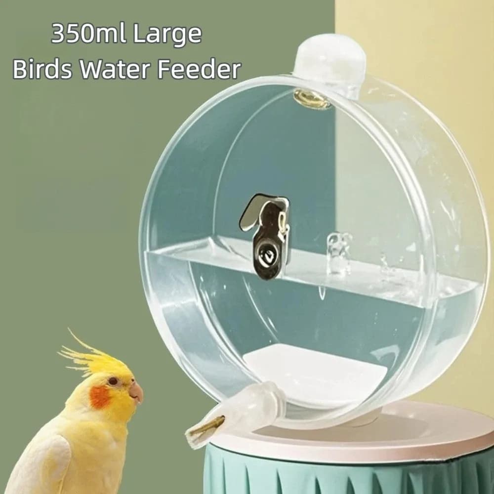 350ml Birds Water Feeder Transparent Large Capacity Birds Water Bottle Hangable Leak-proof Small Pet Water Bottle for Bird Cage