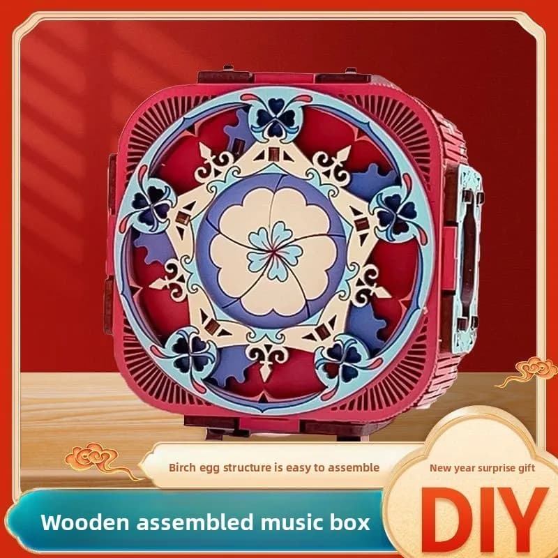 Scatola Musicale in Legno Fai-da-Te, Regalo Puzzle Artigianale, Carillon Meccanico per Compleanno, Fidanzato, Fidanzata