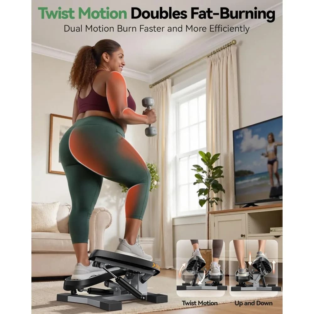 Stepper/Mini Stepper Twist, Stepper for exercises at home, Stepper for stairs with resistance bands for full body workout