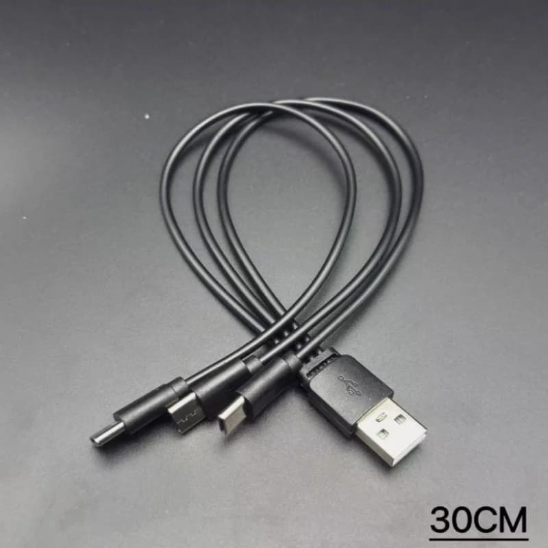 3 In 1 Triple USB C Fast Charging Cable Compact Portable PVC Data Sync Charger Cord Multi Port Design For Samsung Xiaomi