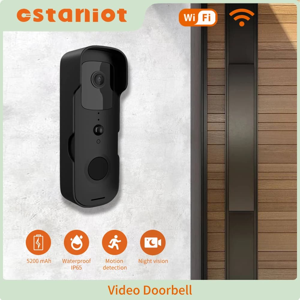 Ostaniot 1080P HD Video Campanello e tromba Tuya WiFi Campanello esterno impermeabile Citofono visivo Telecamera di sicurezza domestica Visione notturna