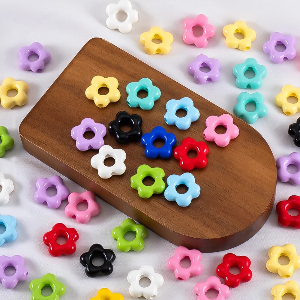 10pcs Colorful Acrylic Flower Pendant Charms Hollow Daisy Pendants For DIY Women Necklaces Earrings Jewelry Making Accessories