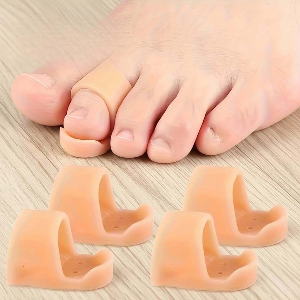 Correttori ergonomici per dita a martello, 5 divisori per dita in silicone e cuscinetti per piedi, protezioni per alluce valgo per la correzione delle dita