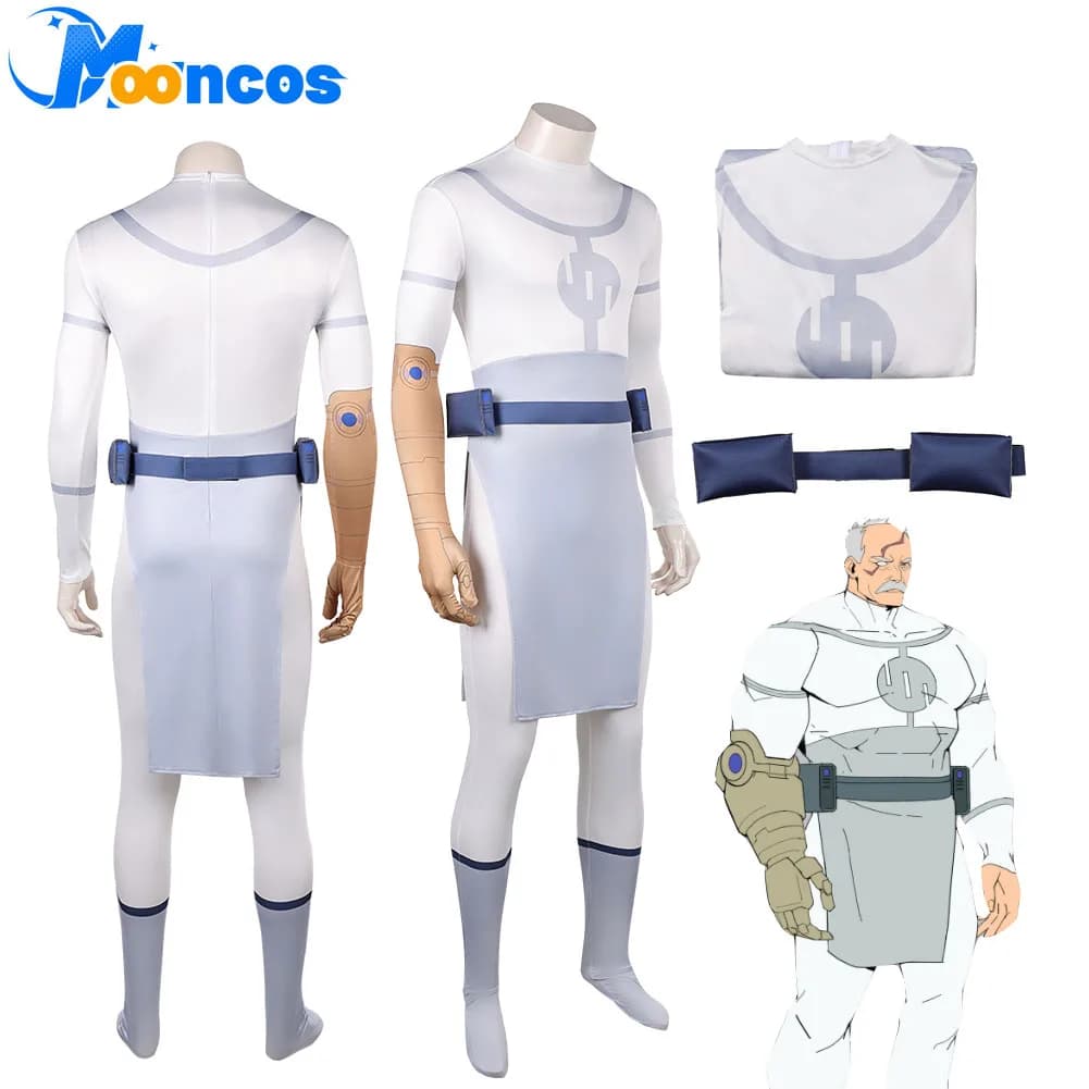Costume Cosplay Anime Invincible Conquest per Uomo, Tuta Fantasy con Cintura, Body Maschile con Marsupio, Outfit per Halloween e Feste in Maschera
