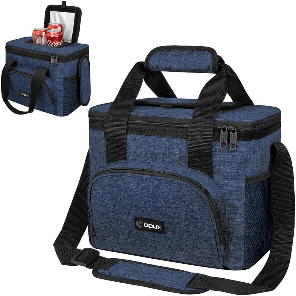Borsa Termica Morbida Isolante, Borsa Pranzo Pieghevole per Uomo, Lavoro, Campeggio, Spiaggia, Viaggi, Contenitore Pranzo Grande Impermeabile con Tracolla