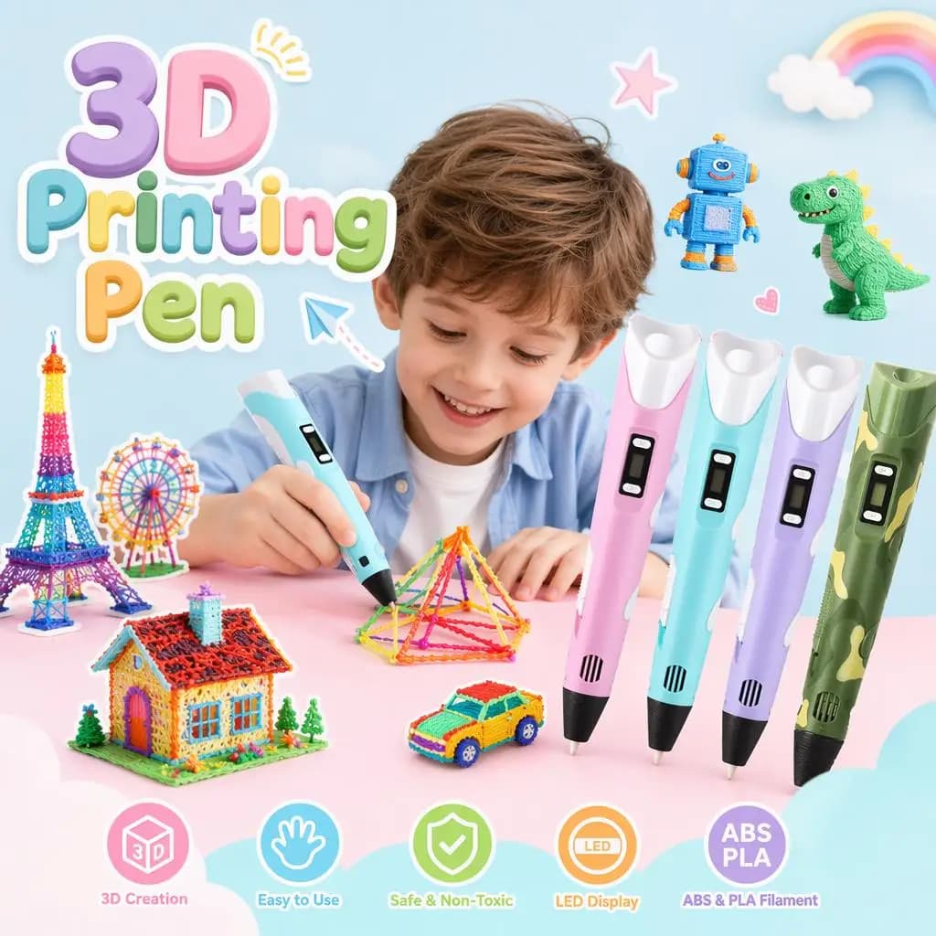 3D Printing Pen Kids PLA 40 Colors 1.75mm PLA Filaments Children 3D Doodle Pen DIY Drawing Pens Boys Girls Birthday Gifts