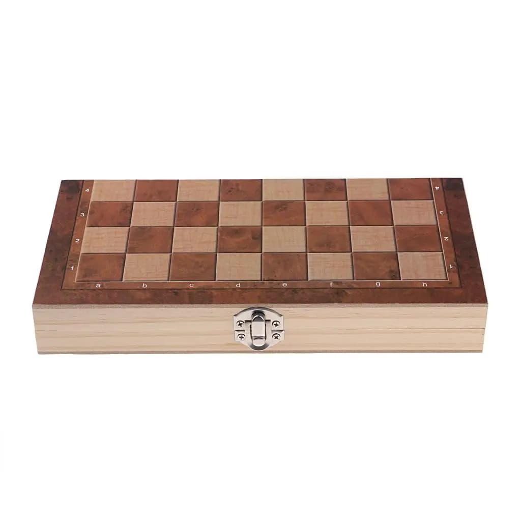 Set di scacchi in legno classico 3 in 1 pieghevole Set di giochi da tavolo 24x24cm dama di scacchi Backgammon Set di giochi da tavolo da viaggio portatile per bambini