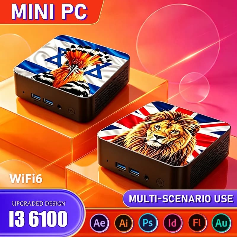 New 2026 Mini PC Core i3 6100 16GB DDR3 M.2 NVMe SSD WiFi6 Silent Cooling Triple 4K Desktop Office Home Portable
