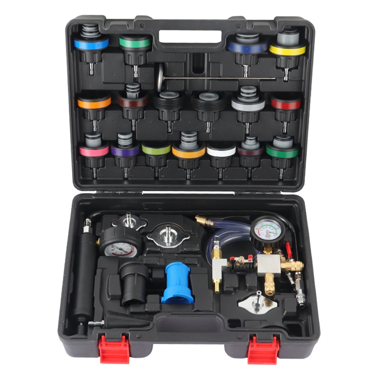 Coolant Vacuum Refill Tool Kit 28-Piece Universal Fit Radiator Pump Pressure Tester Kit for Car Motorcycle Truck