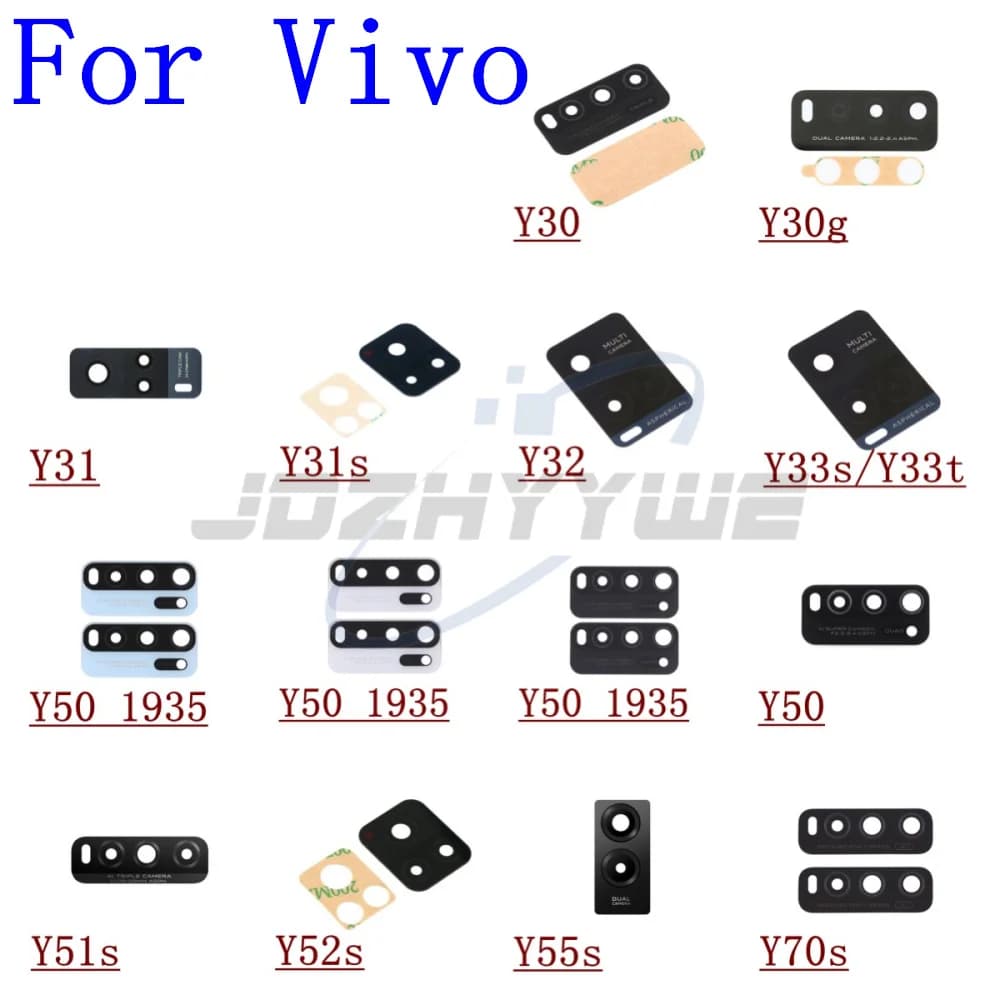 Rear Back Camera Glass Lens With Sticker For Vivo Y70s Y55s Y52s Y51s Y50 1935 Y33s Y33t Y32 Y31s Y30 Y30G + Tools
