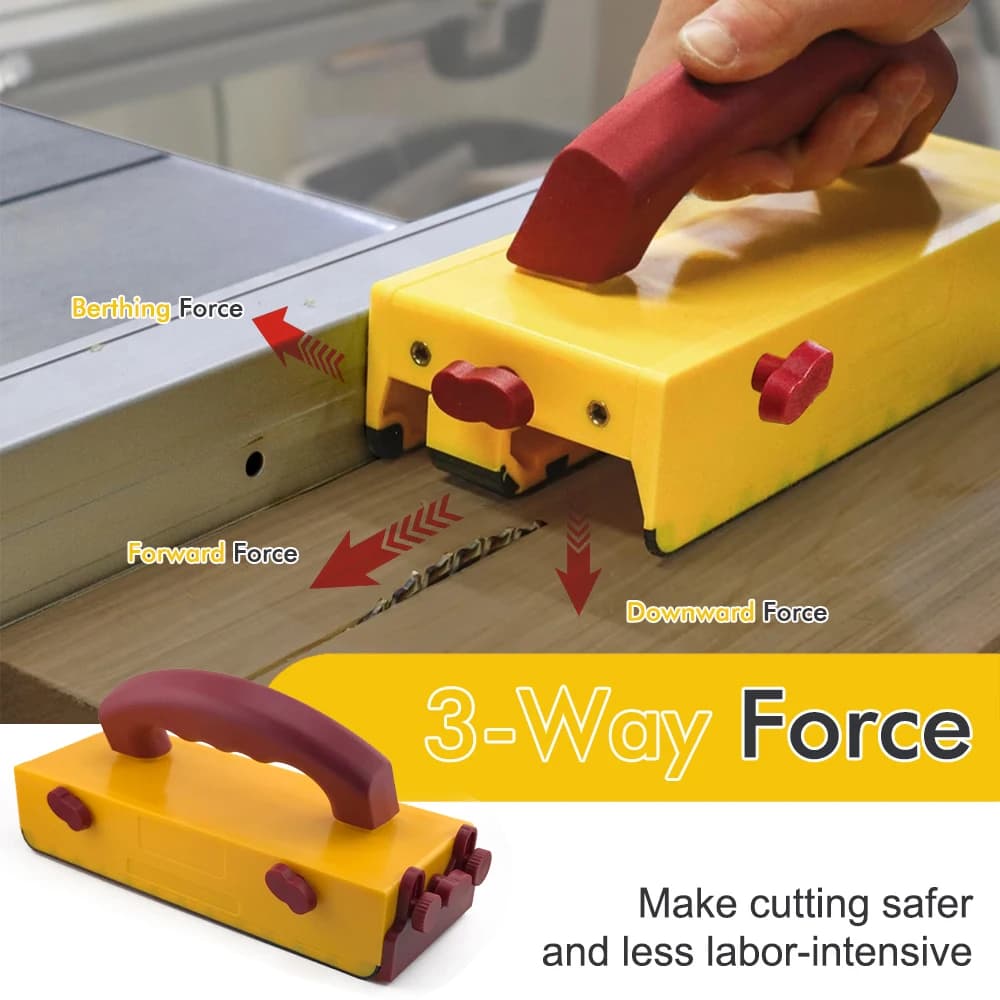 Push lock for table saws Router tables Tape saws Table saws Push lock Safe cuts for widgets Hard cutting ThinRips