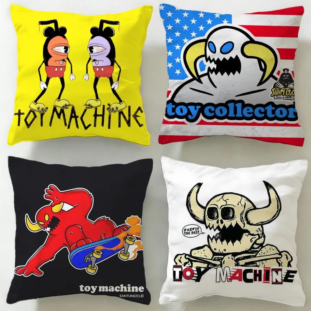 Fodera per cuscino di marca popolare Toy Machine, morbida e facile da lavare – versatile per divano, letto, viaggi e ufficio