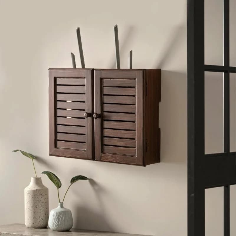 Wall Mounted Multimedia Box Storage Enclosure, Hide Cover Decorative Box, Router Organizer - Cable Management Box for Home