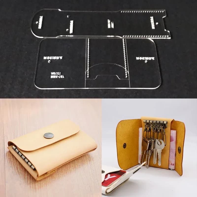 Stencil Acrylic 1 set DIY Zero Wallet Keychain Model Accessories for Leather Craft Sewing Models