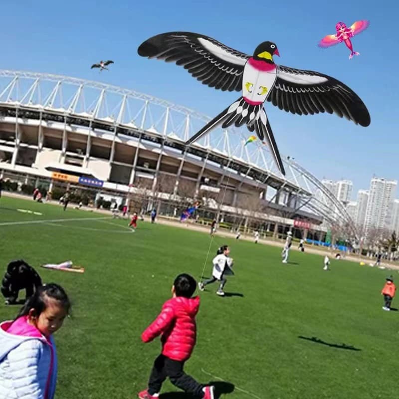 Giocattolo per aquiloni per bambini Cartoon Eagle Pieghevole Mini giocattoli di plastica Aquilone Freno a mano Canna da pesca Farfalle Ali mobili Giocattolo da esterno