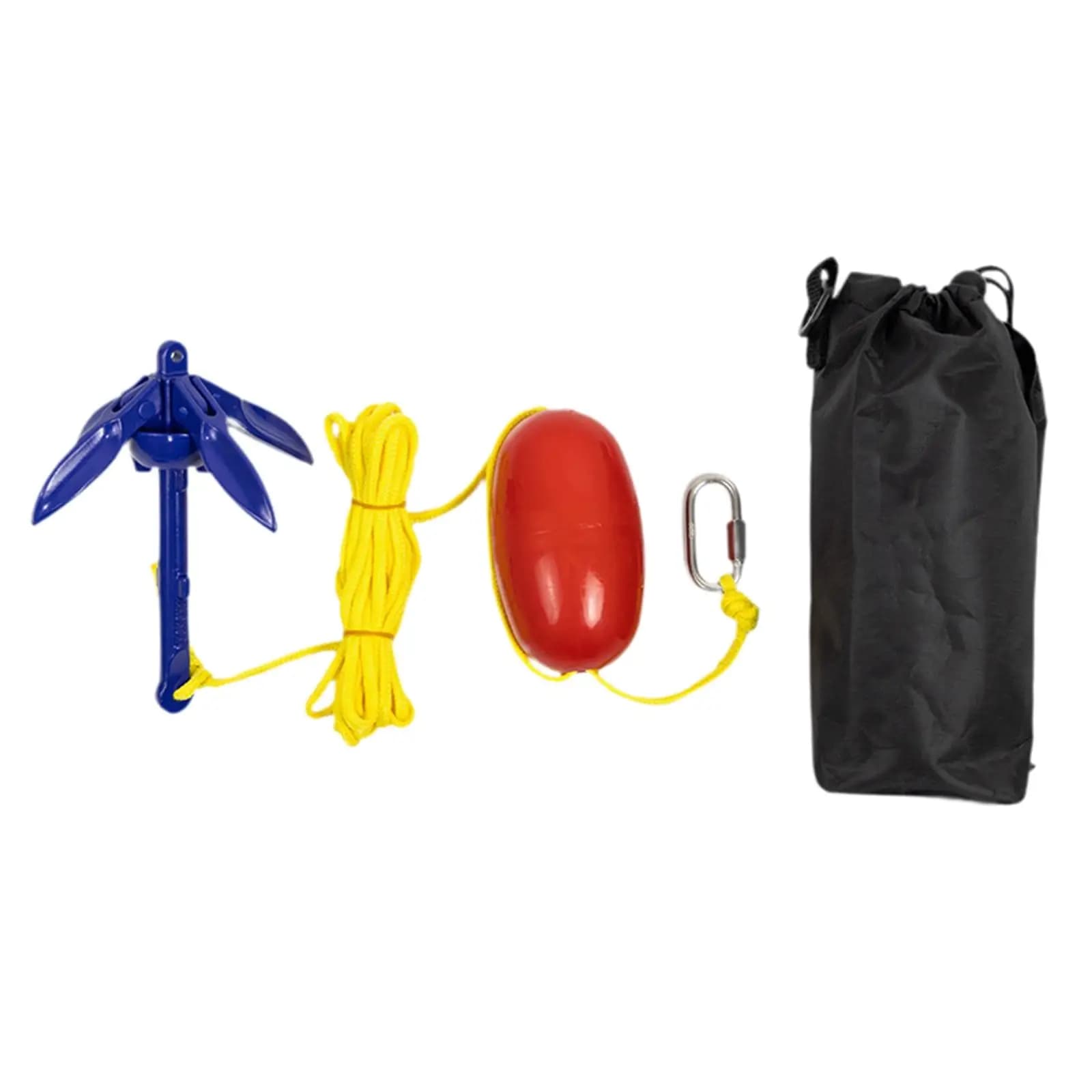 Ancora a Grapnel Pieghevole da 0,5 kg con Corda di Traino da 5 m e Borsa per il Trasporto - Kit Ancora Pieghevole per Barche, Sci Nautico, Gommoni, Canoe e Paddleboard