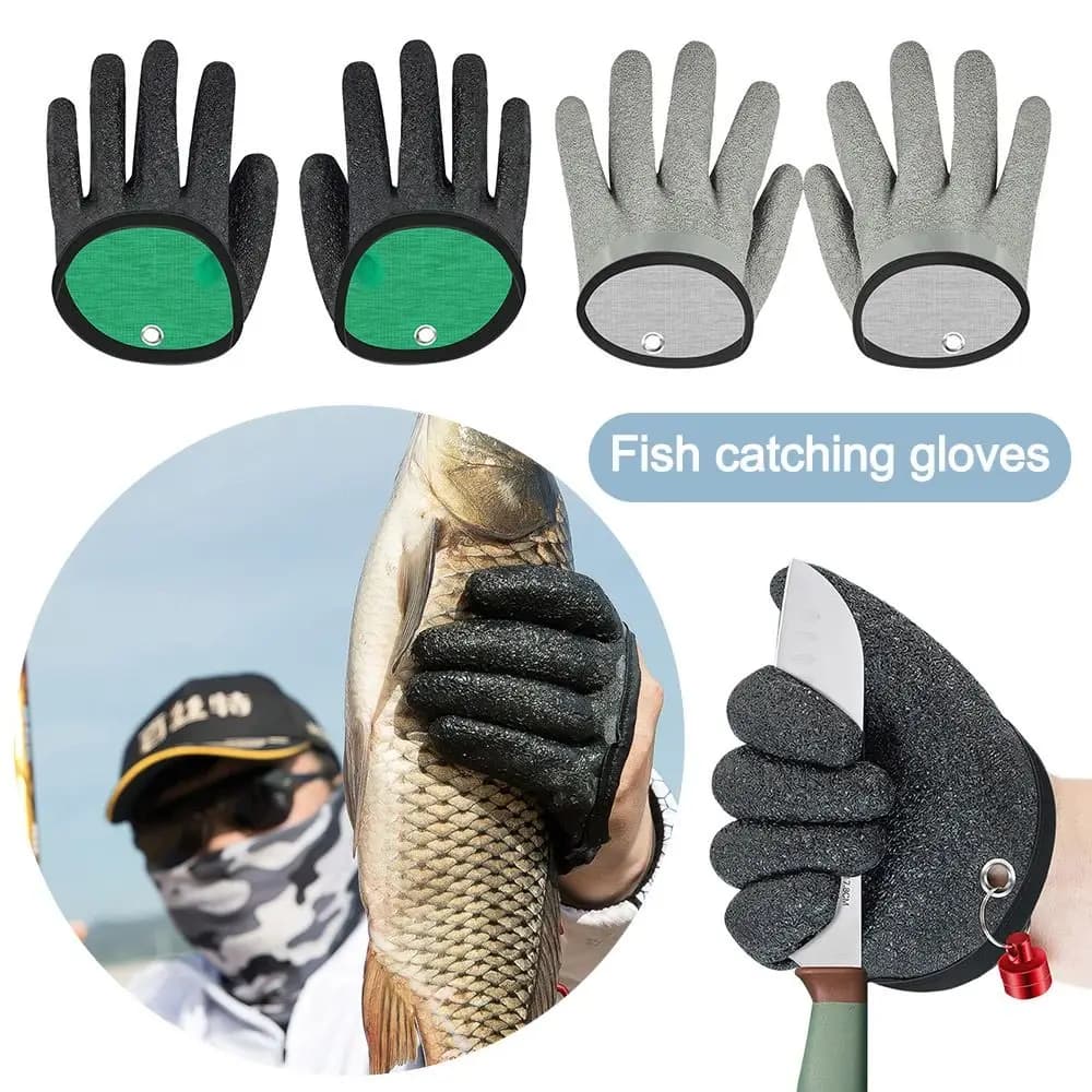 1pc guanti da pesca dito pieno antiscivolo guanto resistente al taglio da lavoro pescatore proteggi i pesci a mano afferrare i guanti da caccia in lattice di carpa