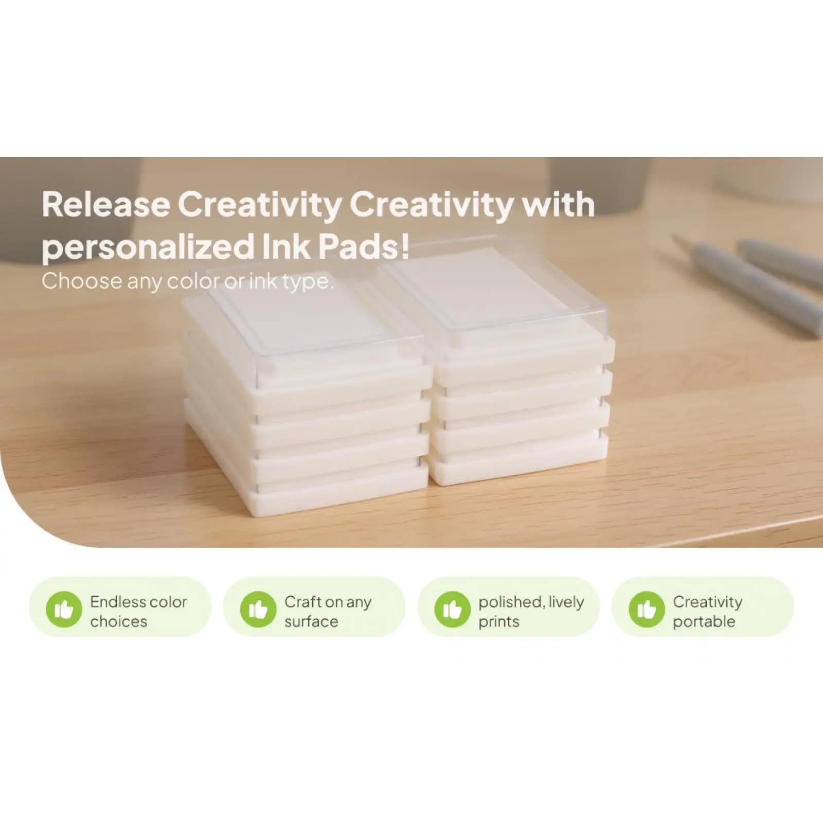 White Ink Pad Blank Petal Shape Sponge for Craft Paper Kit Scrapbooking & Stamping Card Crafts