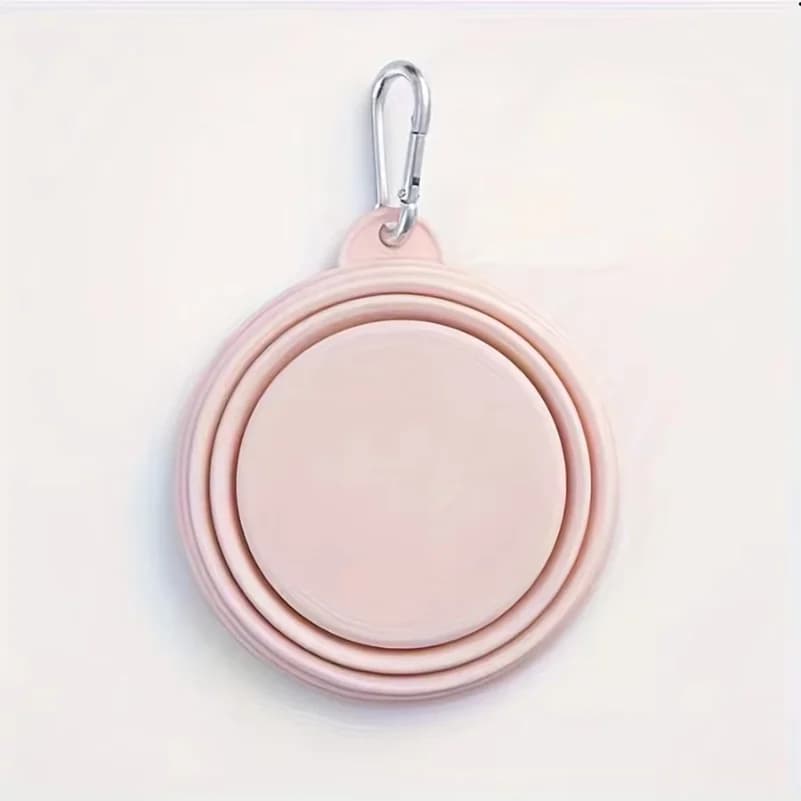 Hanging Dog Pet Folding Silicone Bowl 350ml Outdoor Travel Portable Food Water Container Feeding Tray Bowl Macaron Color Supplie