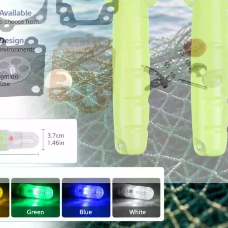 Impact Resistant LED Underwater Fishing Light Waterproof Flashing Net Marker Warning Lamp for Offshore Fishing