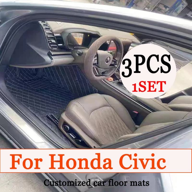 Car Floor Mats For Honda Civic 2022 2023 2024 Carpets Styling Protect Accessories Rugs Foot Pad Auto Parts Waterproof Covers