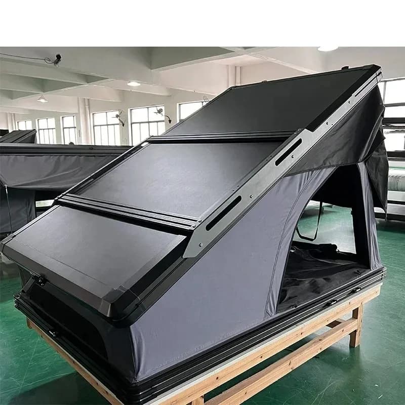 Squisita fattura SUV Tenda da tetto in alluminio con guscio rigido Tenda da tetto per auto con guscio rigido Telaio da tetto con pannello solare