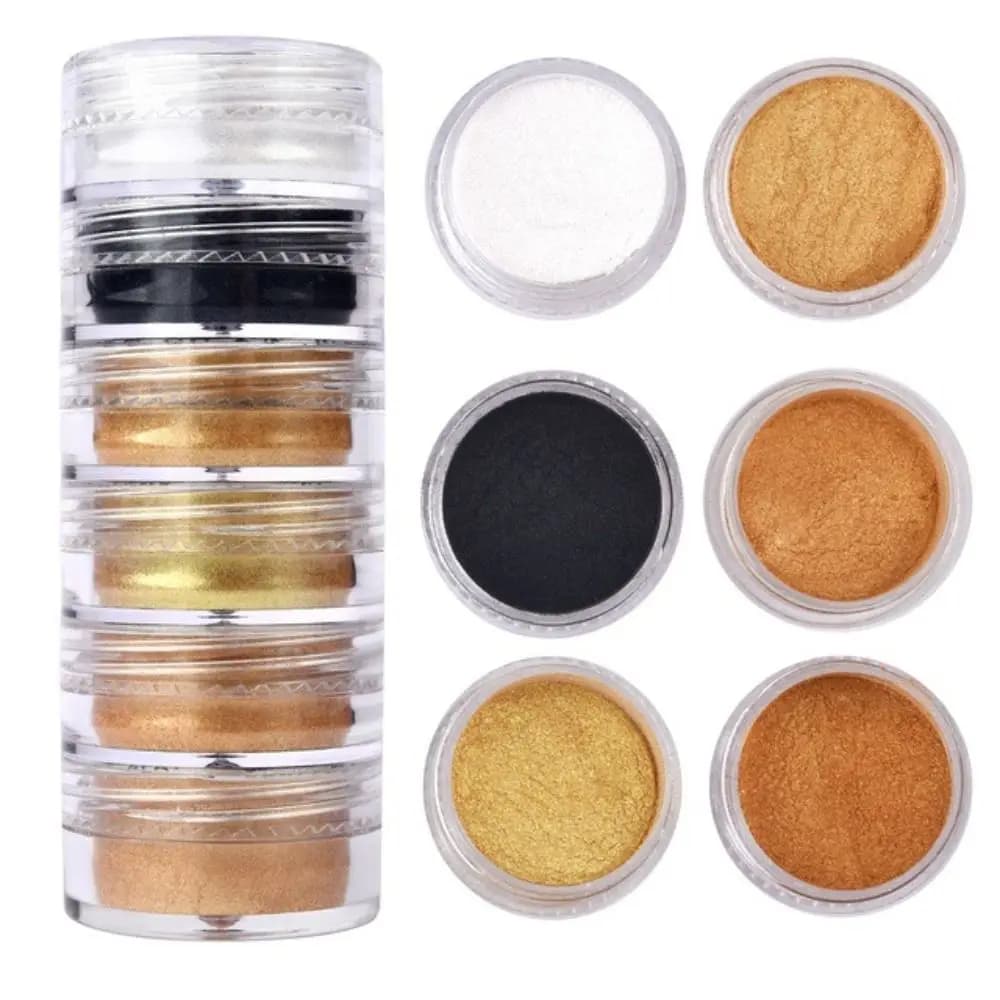 Set di 6 Colori di Polvere di Mica Glitterata, Nuovo Pigmento Perlato per Nail Art, Resina Epossidica, Fai-da-Te, Gioielli, Artigianato e Produzione di Sapone