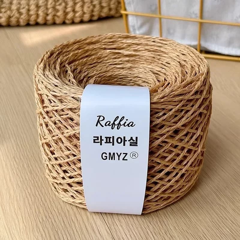 80g Colori Filato di rafia Soffice naturale Doppio filo di rafia Cappello con gancio Filo speciale Cappello estivo Gancio intrecciato Filato Papyroid