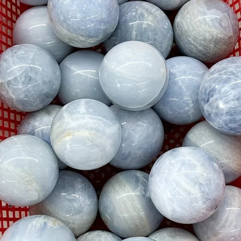 Sfera di Cristallo Naturale di Celestite, Palla di Celestite Blu, Sfera di Cristallo