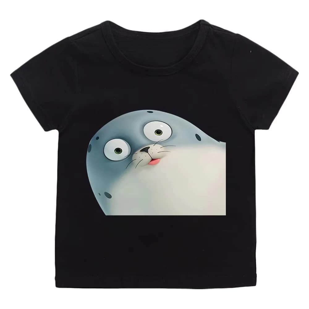 Cute Sealook Animal Print Funny T-shirt Boys and Girls Cotton Tee-shirt High Quality Casual Summer T