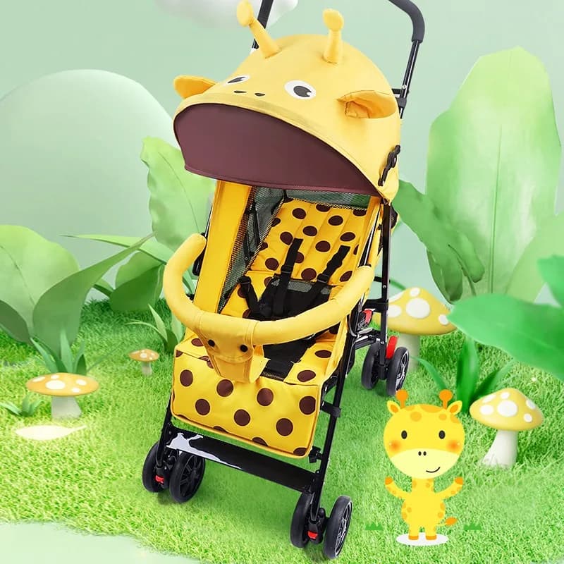 Passeggino - Passeggino pieghevole in rete traspirante con sedile reclinabile Assorbimento degli urti, design compatto con ombrello per bambini grandi